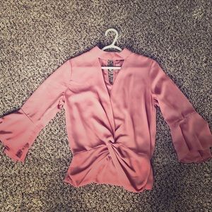 Pink dressy shirt.